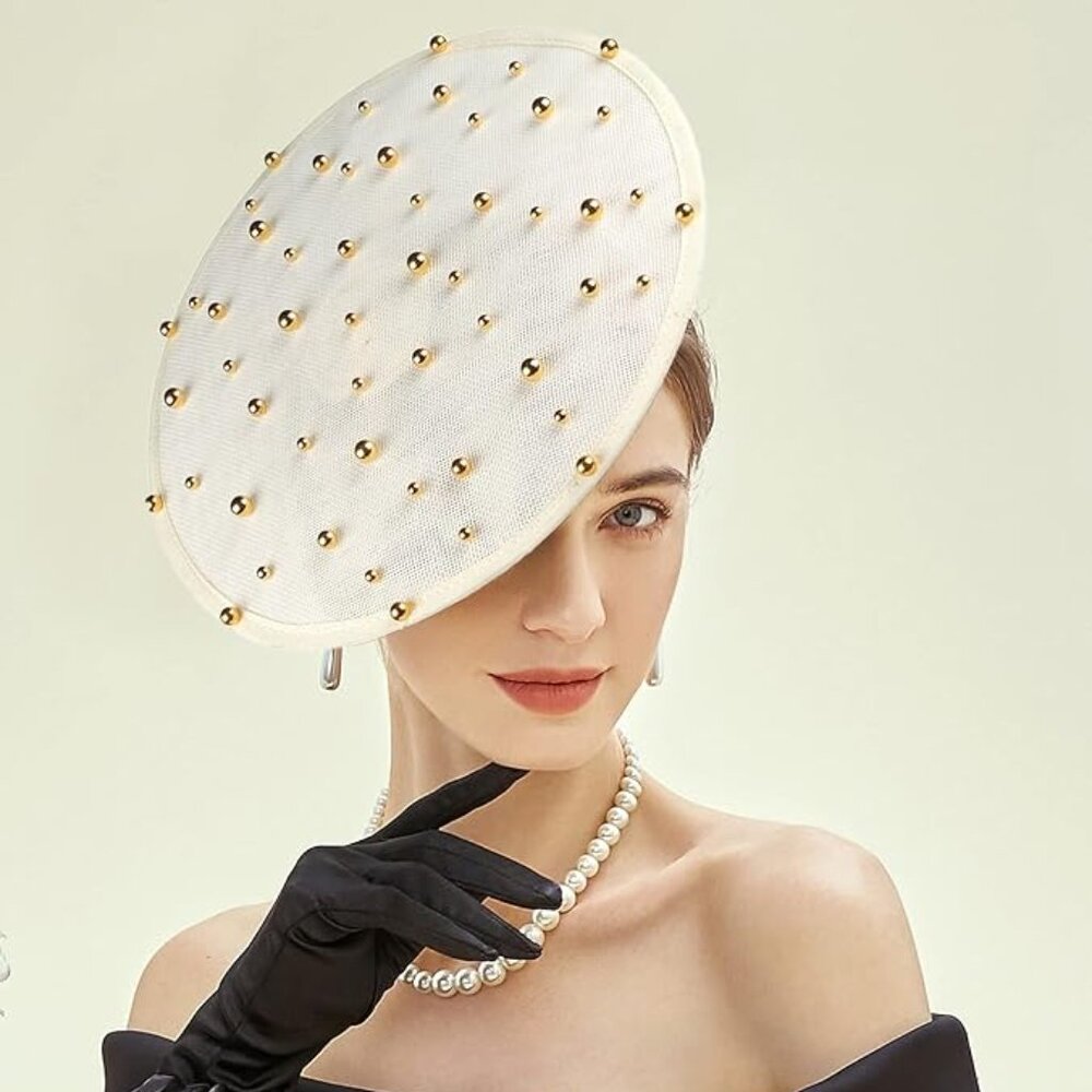Fascinator Hat Cocktail Tea Party White